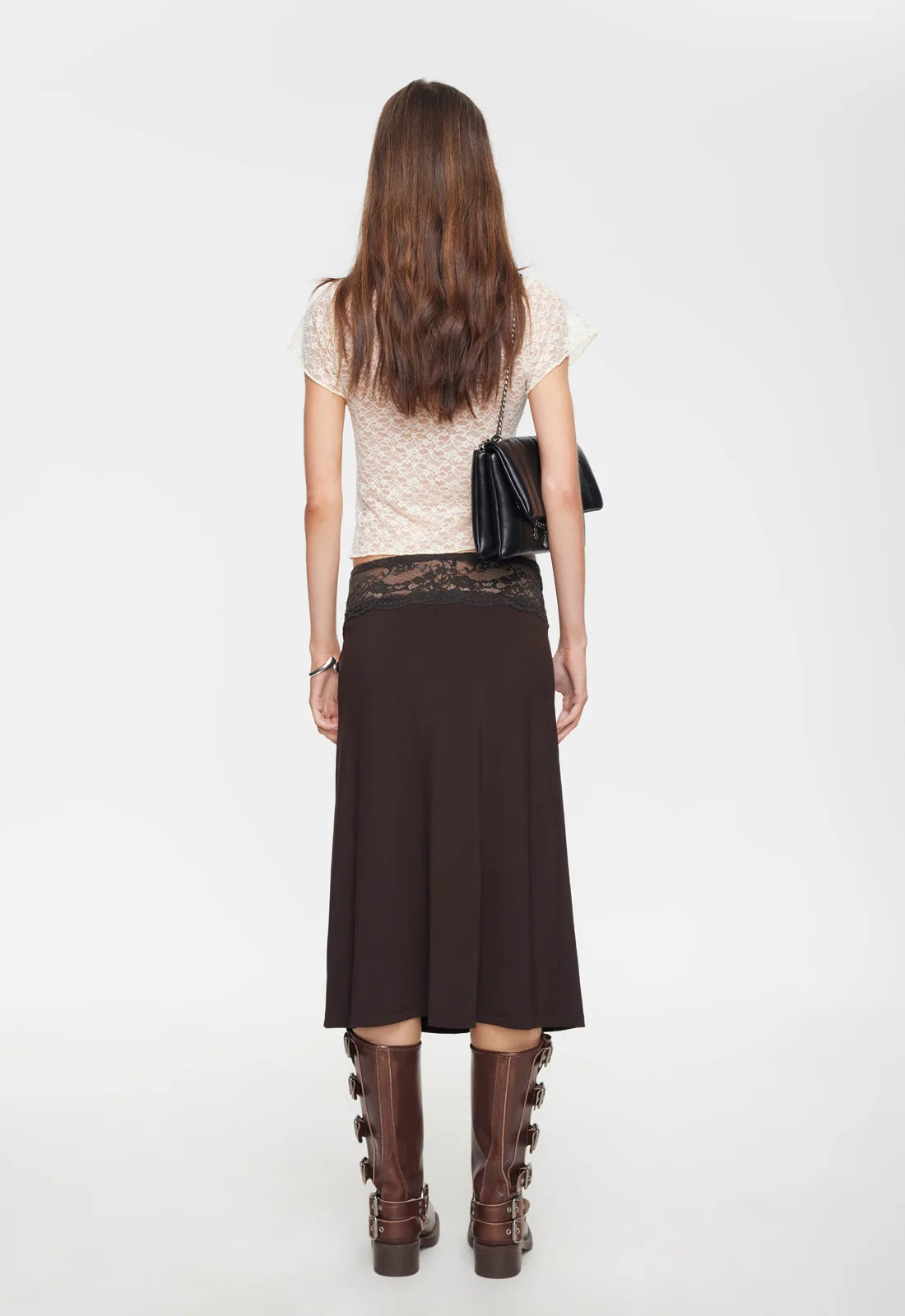 First Kiss Midi Skirt - Chocolate